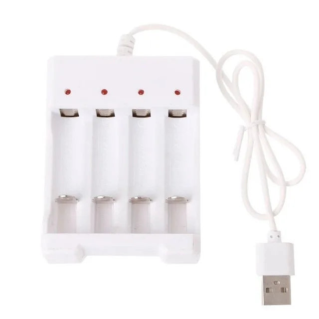 USB 3/4 Slot Fast Battery Charger: Short-Circuit Protection for AA/AAA Rechargeable Batteries