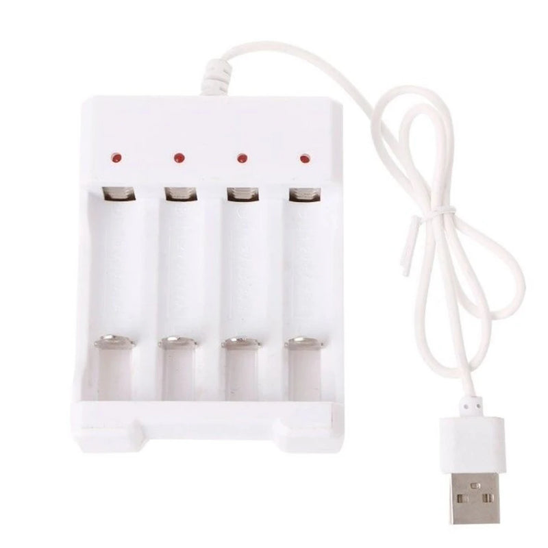 USB 3/4 Slot Fast Battery Charger: Short-Circuit Protection for AA/AAA Rechargeable Batteries