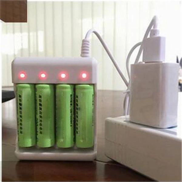 USB 3/4 Slot Fast Battery Charger: Short-Circuit Protection for AA/AAA Rechargeable Batteries
