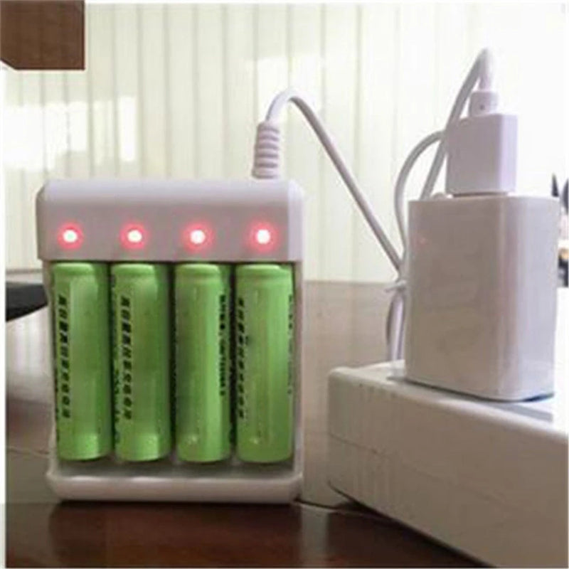 USB 3/4 Slot Fast Battery Charger: Short-Circuit Protection for AA/AAA Rechargeable Batteries