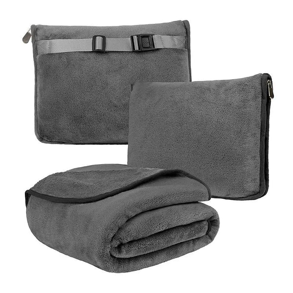 ZK20 Travel Blanket & Pillow – Soft, Compact with Bag & Clip