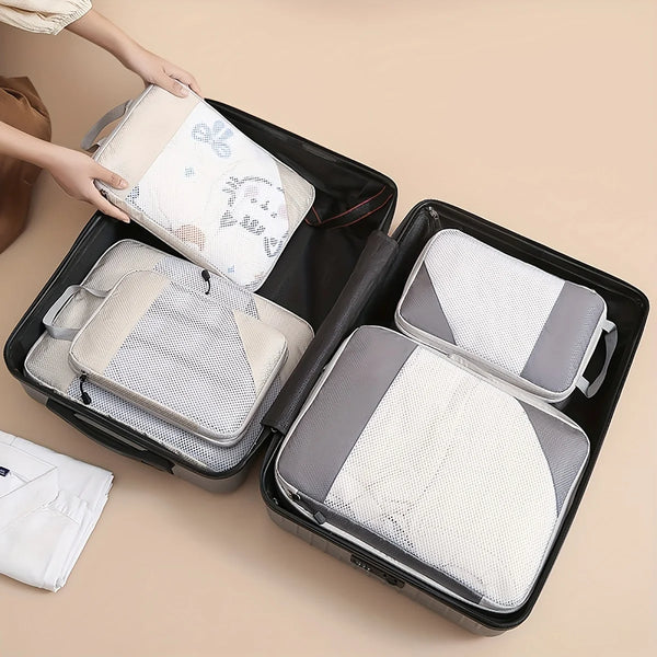 3-Piece Compression Packing Cubes – Travel Organizers for Gadgets, Toiletries & Clothes