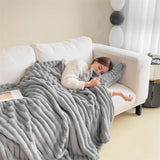 Thickened Rabbit Plush Flannel Blanket – Ultra-Soft & Warm
