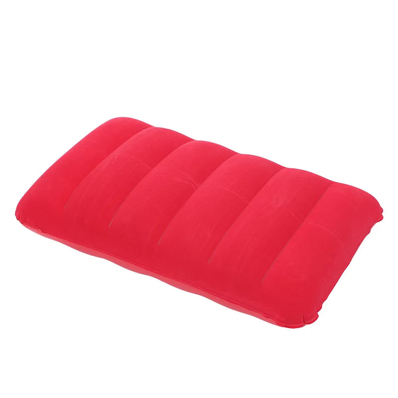 Ultralight Inflatable Camping Pillow: Compact, Flocked, for Travel, Hiking, Backpacking & Neck Support