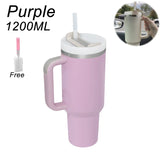 40oz Stainless Steel Tumbler with Handle & Straw – Durable Sports & Coffee Cup