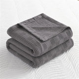 Soft 100% Cotton Knitted Throw Blanket – Lightweight Sofa & Bed Cover