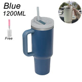 40oz Stainless Steel Tumbler with Handle & Straw – Durable Sports & Coffee Cup