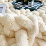 Thickened Rabbit Plush Flannel Blanket – Ultra-Soft & Warm
