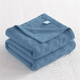 Soft 100% Cotton Knitted Throw Blanket – Lightweight Sofa & Bed Cover