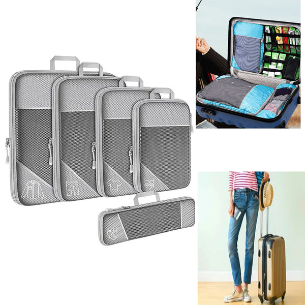 5-Pack Compression Packing Cubes – Lightweight & Durable Travel Essentials