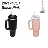 40oz Stainless Steel Tumbler with Handle & Straw – Durable Sports & Coffee Cup