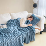 Thickened Rabbit Plush Flannel Blanket – Ultra-Soft & Warm