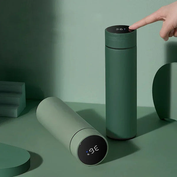 500ml Smart Stainless Steel Thermos – Leakproof with Temperature Display
