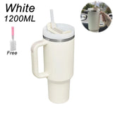 40oz Stainless Steel Tumbler with Handle & Straw – Durable Sports & Coffee Cup