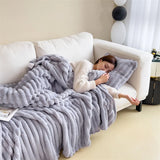 Thickened Rabbit Plush Flannel Blanket – Ultra-Soft & Warm