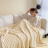 Thickened Rabbit Plush Flannel Blanket – Ultra-Soft & Warm