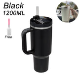 40oz Stainless Steel Tumbler with Handle & Straw – Durable Sports & Coffee Cup