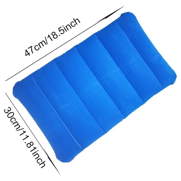Ultralight Inflatable Camping Pillow: Compact, Flocked, for Travel, Hiking, Backpacking & Neck Support