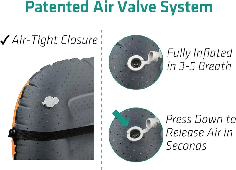 Ultralight Inflatable Travel Pillow: Ergonomic Neck & Lumbar Support for Camping, Hiking