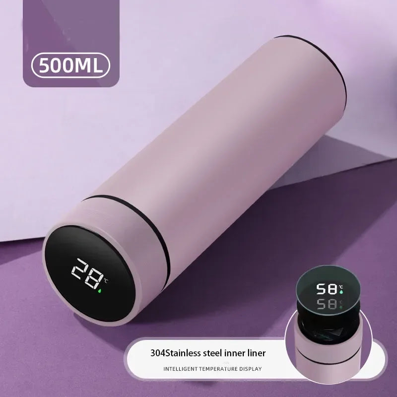 500ml Smart Stainless Steel Thermos – Leakproof with Temperature Display