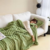 Thickened Rabbit Plush Flannel Blanket – Ultra-Soft & Warm