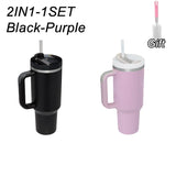 40oz Stainless Steel Tumbler with Handle & Straw – Durable Sports & Coffee Cup