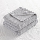 Soft 100% Cotton Knitted Throw Blanket – Lightweight Sofa & Bed Cover