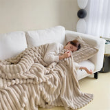 Thickened Rabbit Plush Flannel Blanket – Ultra-Soft & Warm